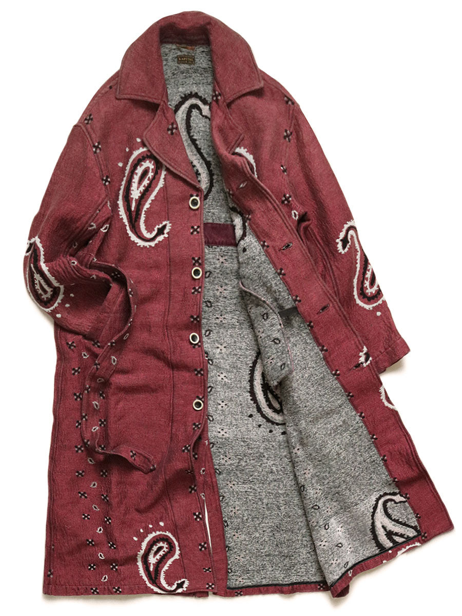 Rug Paisley Pattern Linen Wool Dragging Coat