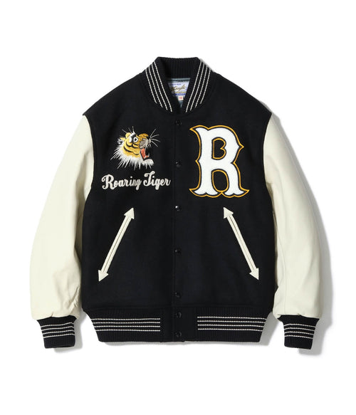 30oz. WOOL MELTON AWARD JACKET “ROARING TIGER” (BLACK)