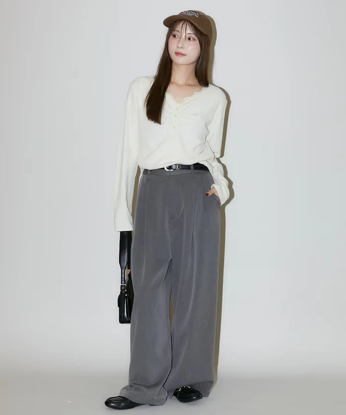 2-pleat slacks pants limited edition