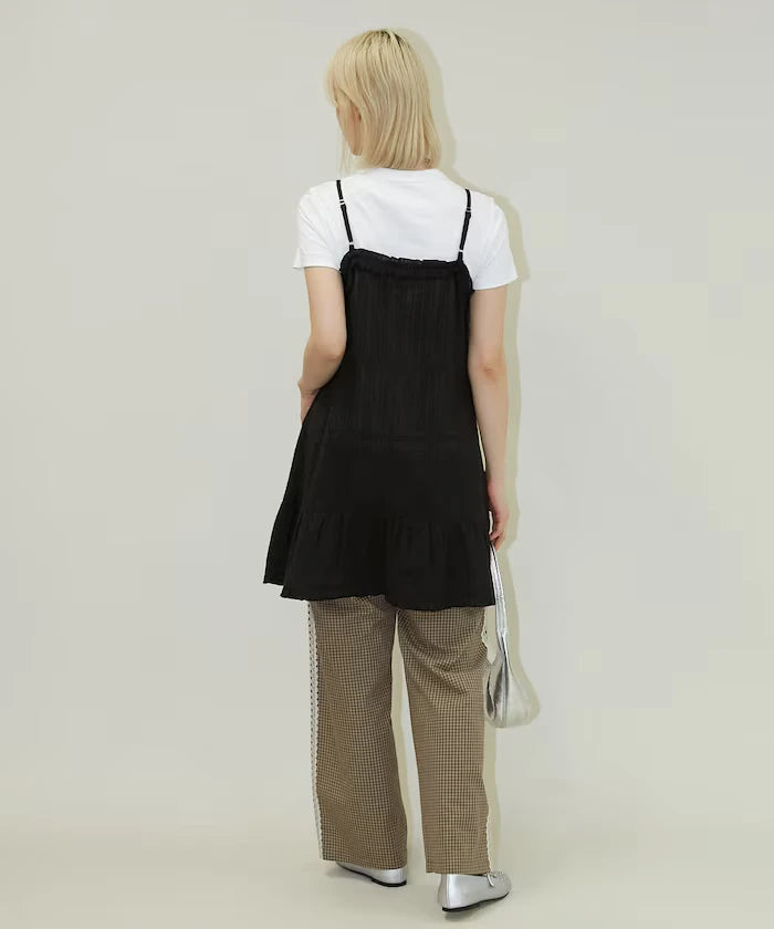 India Cotton Ruffle Tiered Camisole Mini Dress Limited Edition