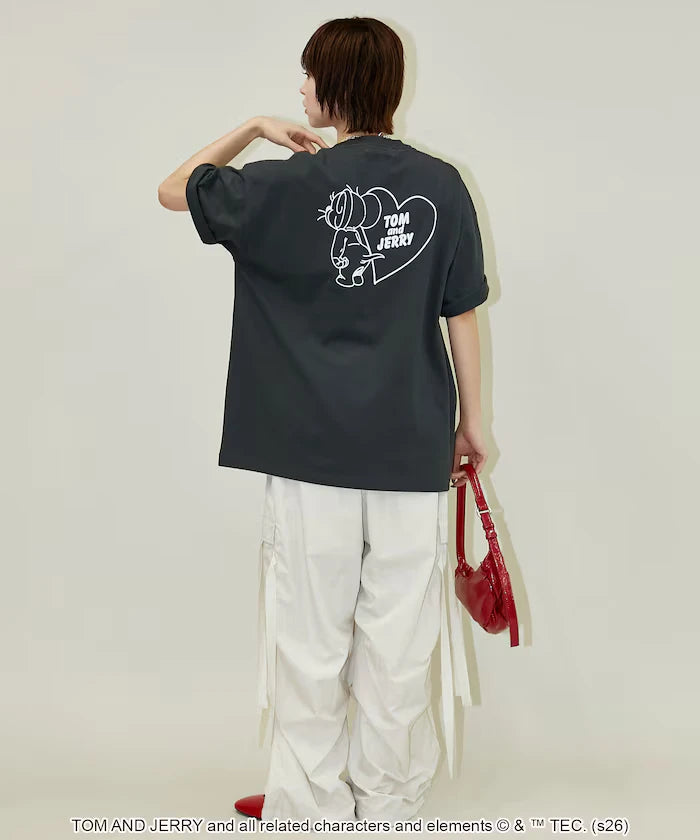 <Functional Material> TOM AND JERRY Heart Graphic T-Shirt Limited Edition