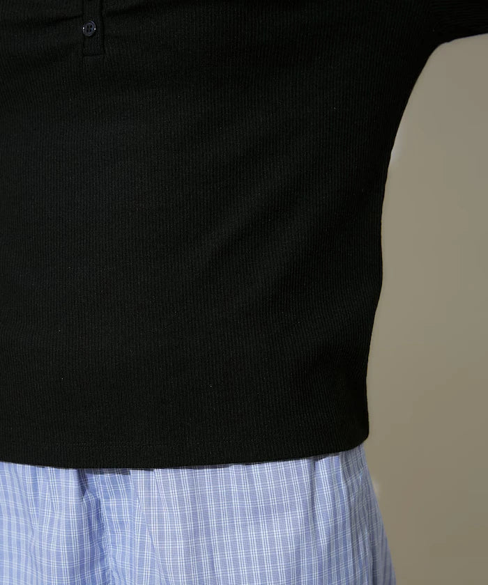 Henley Neck Lace Long Sleeve T Limited Edition