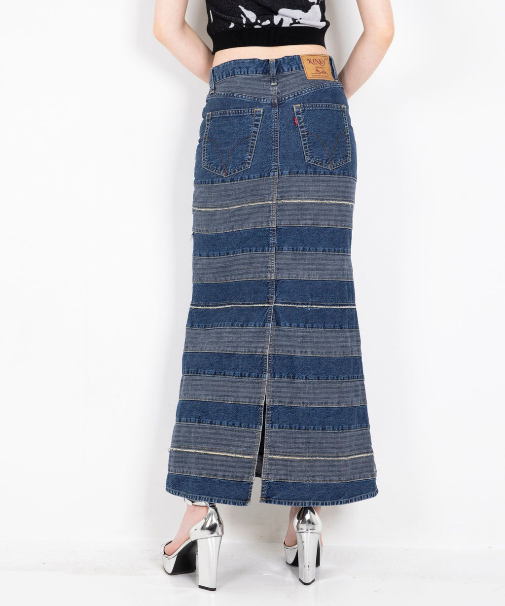 Scratch Denim Mermaid Skirt