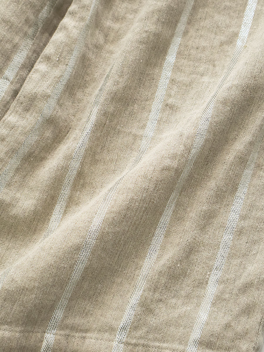 Linen Glitter Fleece Stripe Sarouel...