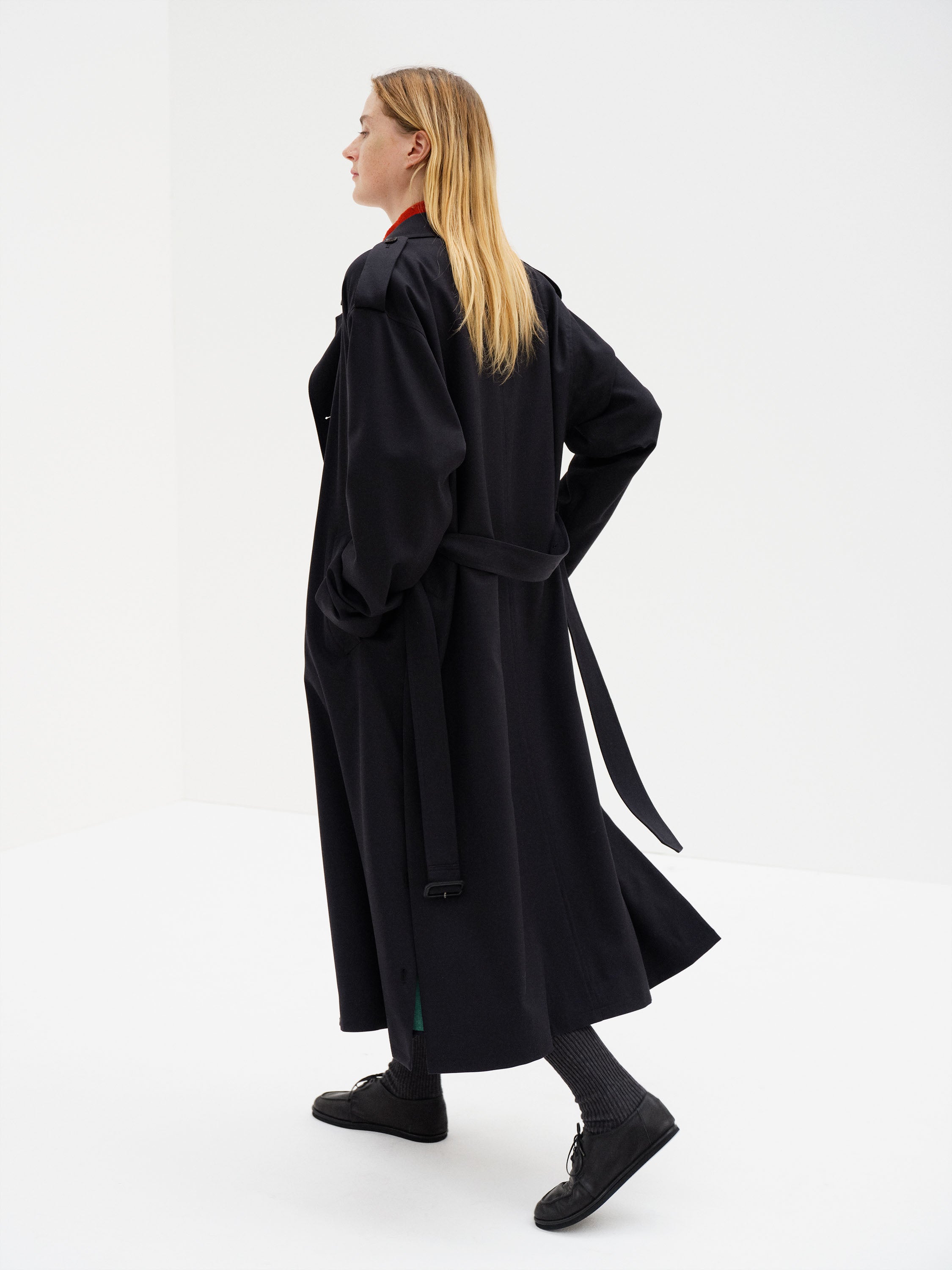 ULTRA FINE WOOL TRENCH COAT WITH DETACHABLE LINER