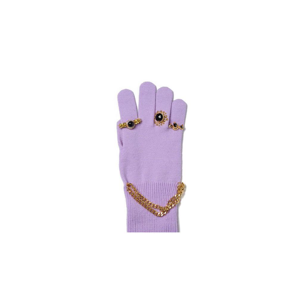 JEWELRY ATTACHED LONG GLOVES / SMALL：PINK