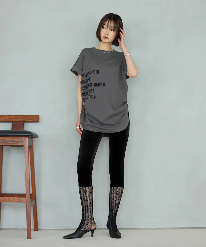 Organic Cotton Shirring Logo T-Shirt