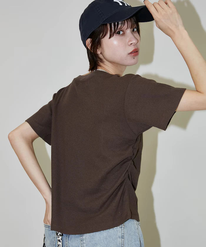 Light Waffle Waist Shirring T-Shirt Limited Edition