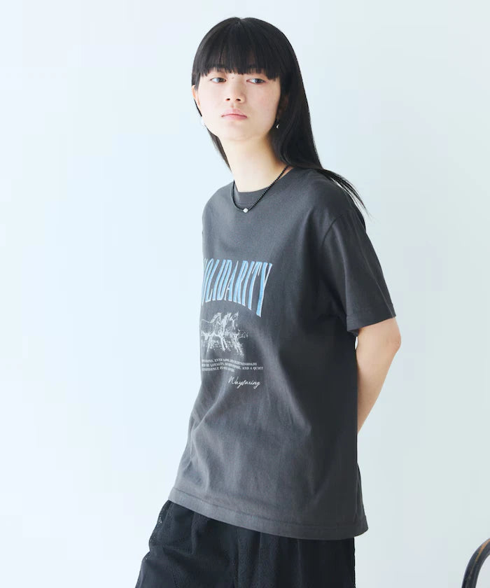 Comfortable Logo Horse Print Crew Neck T-Shirt