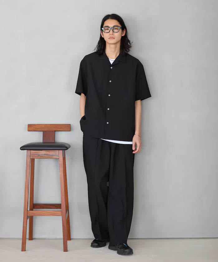 Functional Material Open Collar Short Sleeve Shirt Set 3 Piece Set / Washable / UV Cut / Quick Dry / Cooling Touch