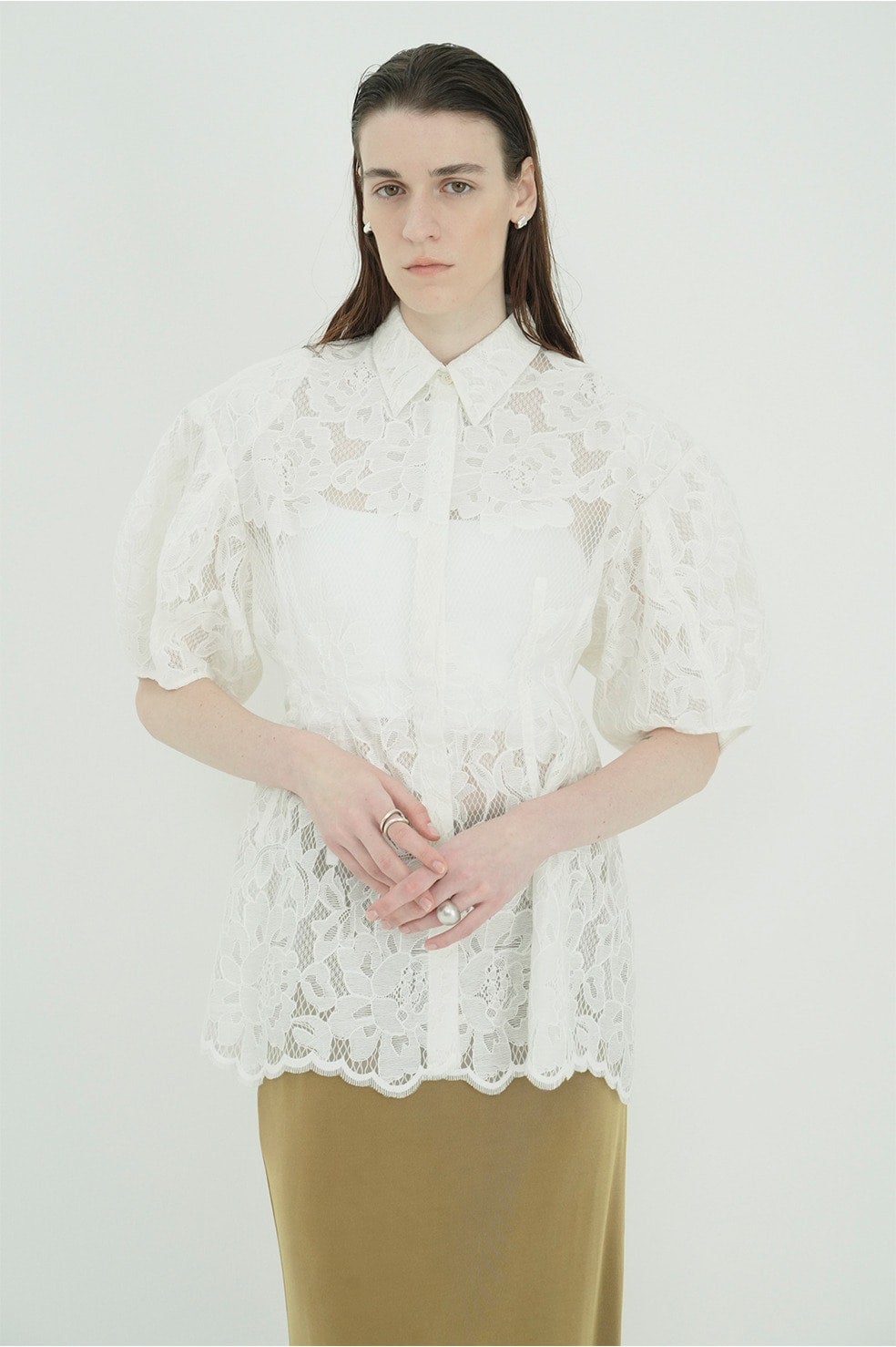 FLOWER LACE WAIST SHAPE TOPS