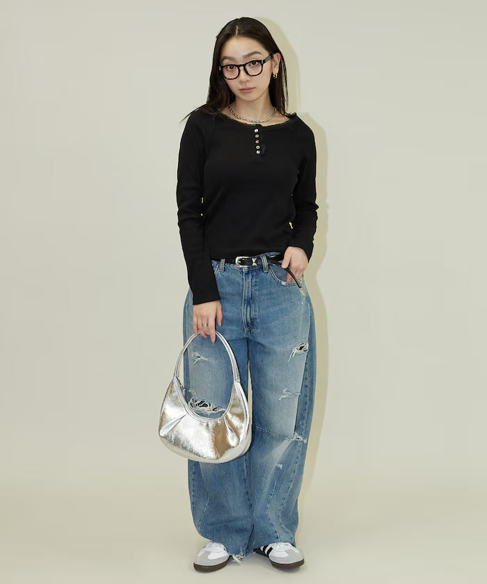 Lace Insert Long Sleeve T-Shirt