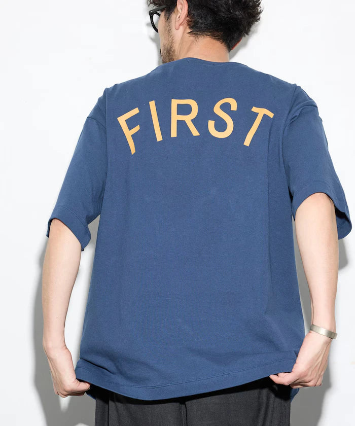 6 oz Front Logo Embroidered Crew Neck T-Shirt / Back Print T-Shirt PRINT ROUND FIRST