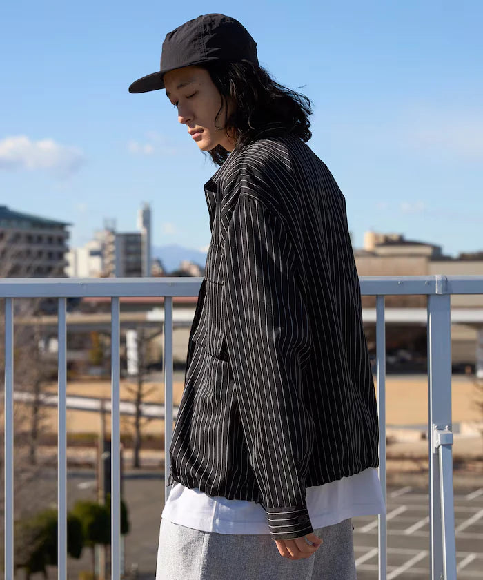 Stripe Shirt Blouson / Setup Compatible / Layer / Relaxed Fit