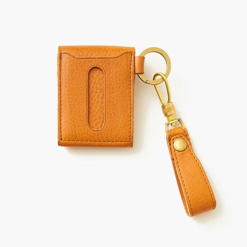 OILED SHRINK LEATHER COIN CASE/BEIGE