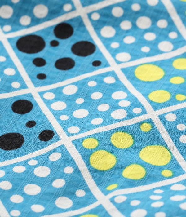 DOBBY COTTON OPEN SHIRT “SQUARE & DOT”