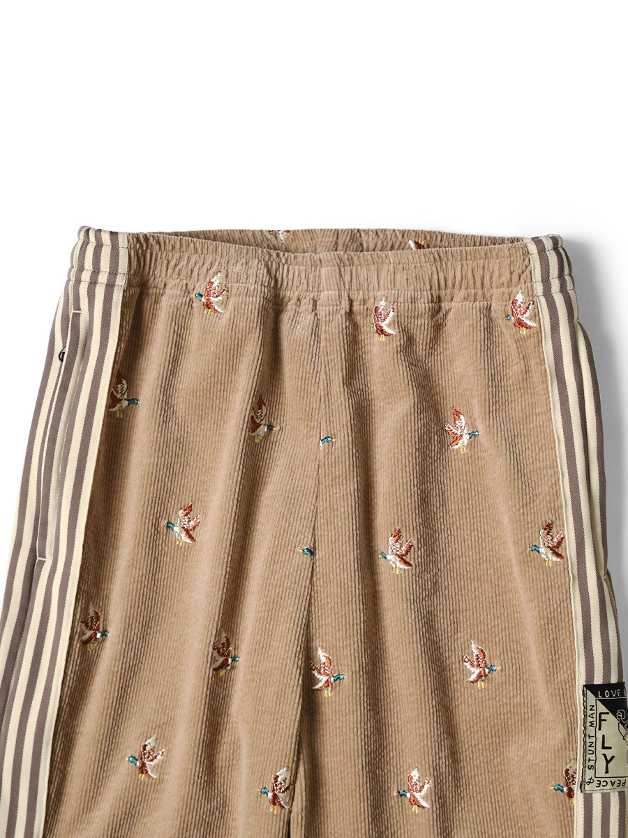11W Stretch Corduroy Duck Embroidery Track Pants...
