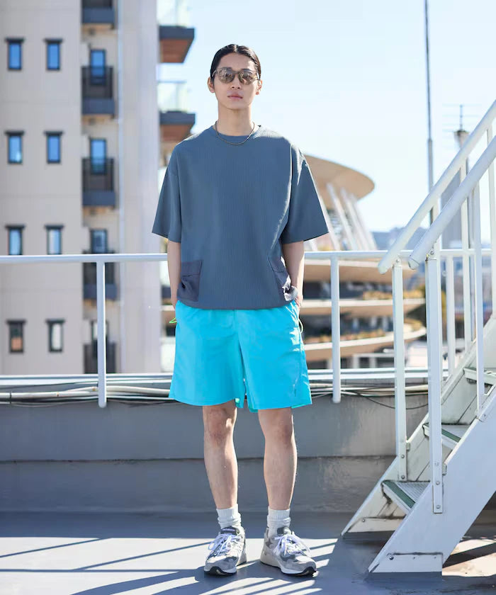 Nylon Medium Length Baggy Shorts