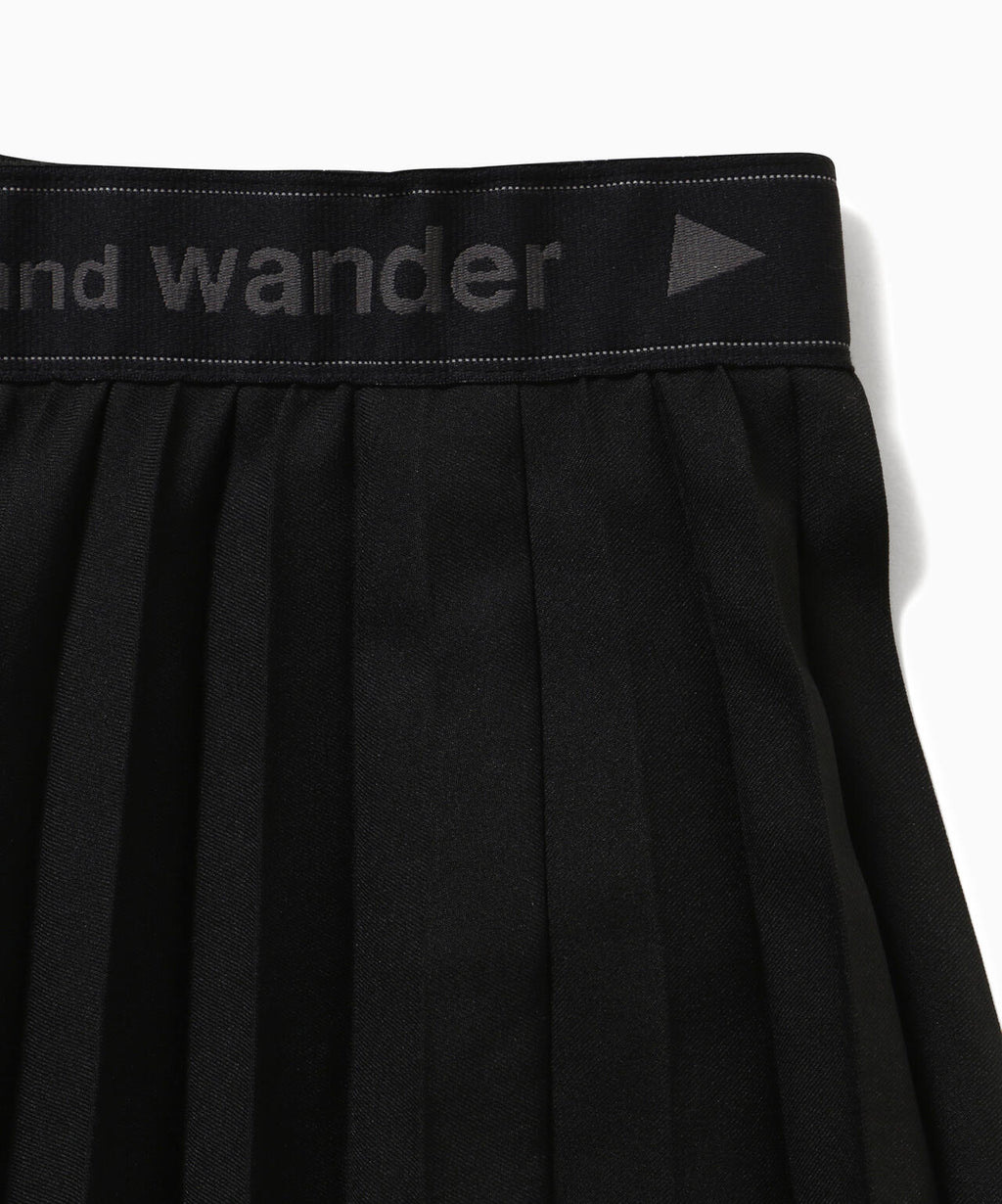 PE melange twill pleats skirt (W)