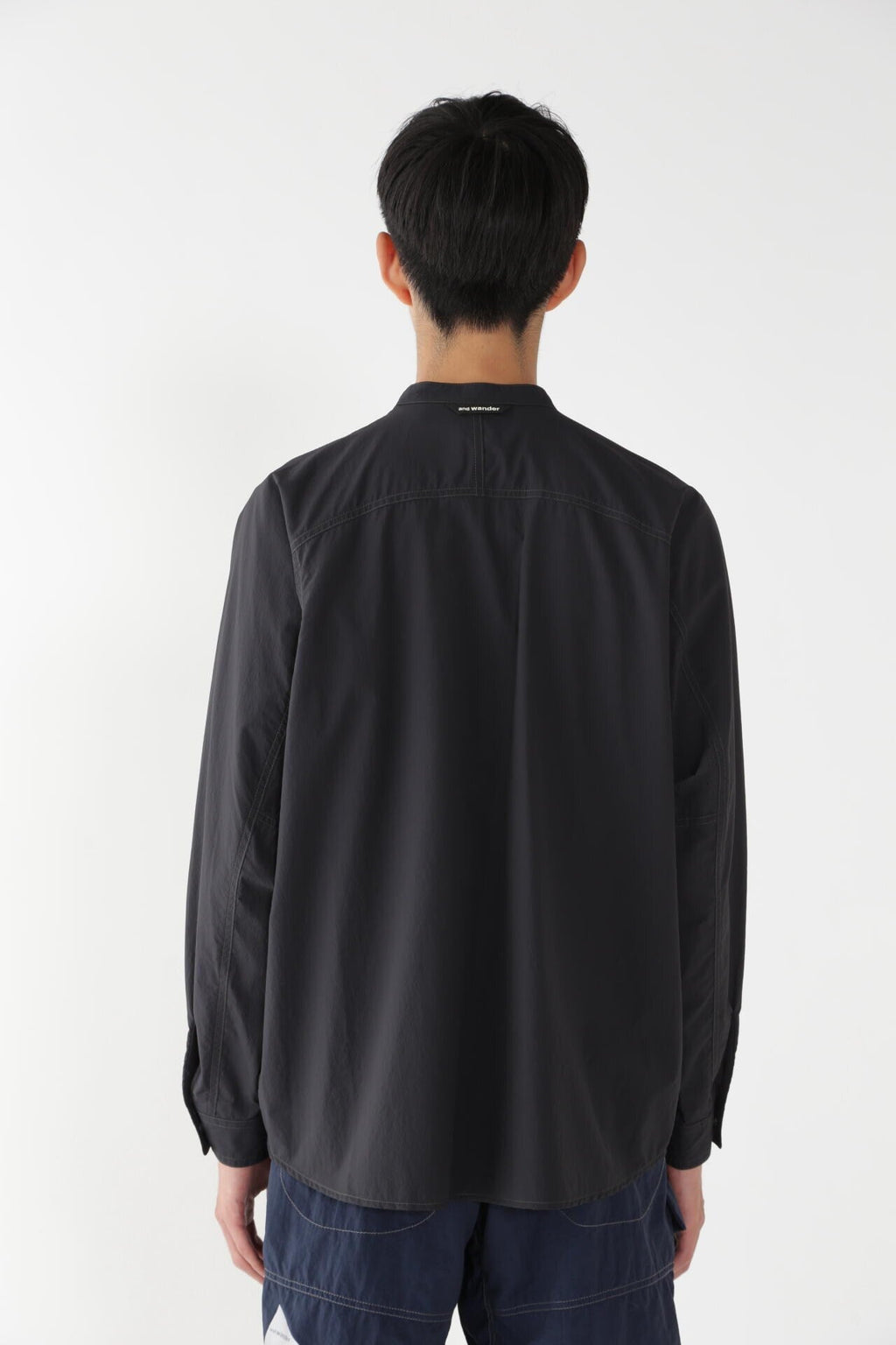 stretch rip band collar shirt