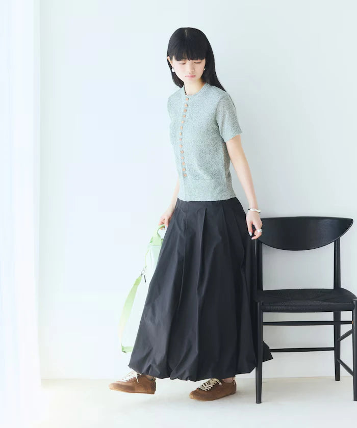 Wood Button Boucle Cardigan