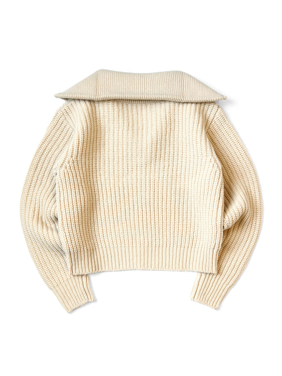 3G Wool Ribbed ZIP UP Pullover