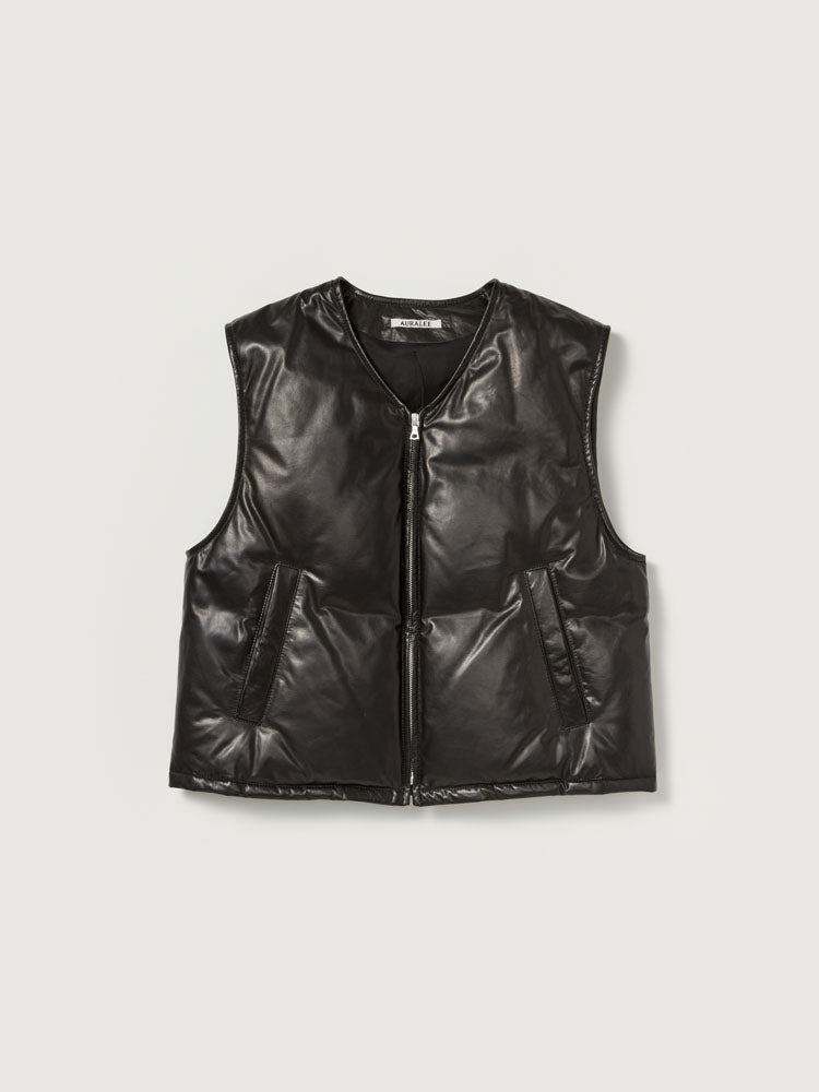 FINE CALF LEATHER DOWN VEST