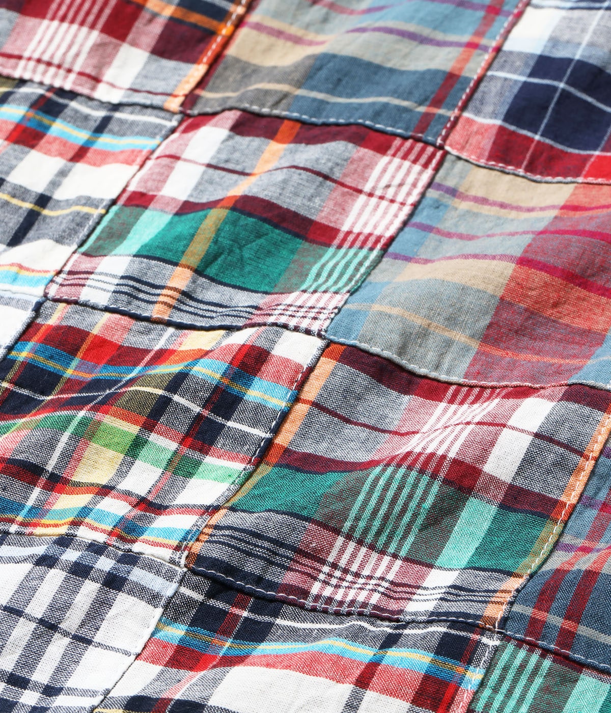 Madras Check Patchwork Open Shirt