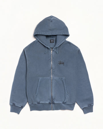 BASIC STÜSSY ZIP HOODIE PIGMENT DYED