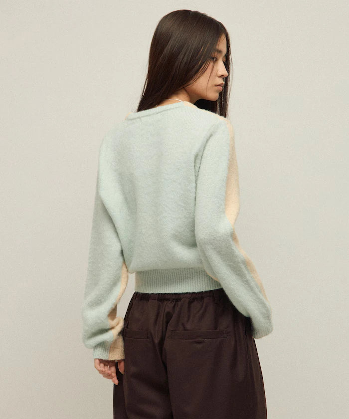 Alpaca Blend Bicolor Knit Pullover