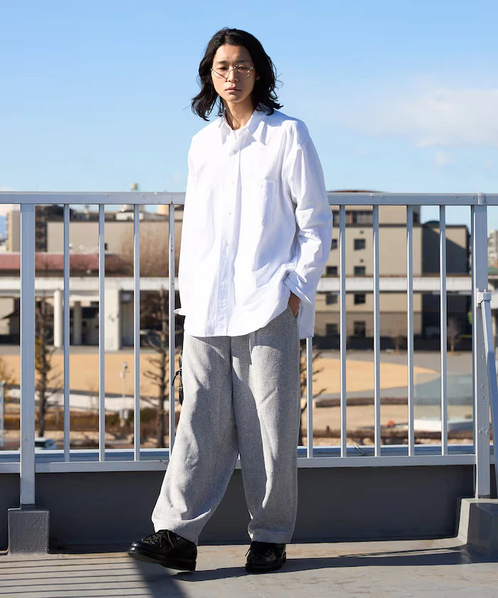 Oversized Classic Regular Collar Chambray Shirt Long Sleeve