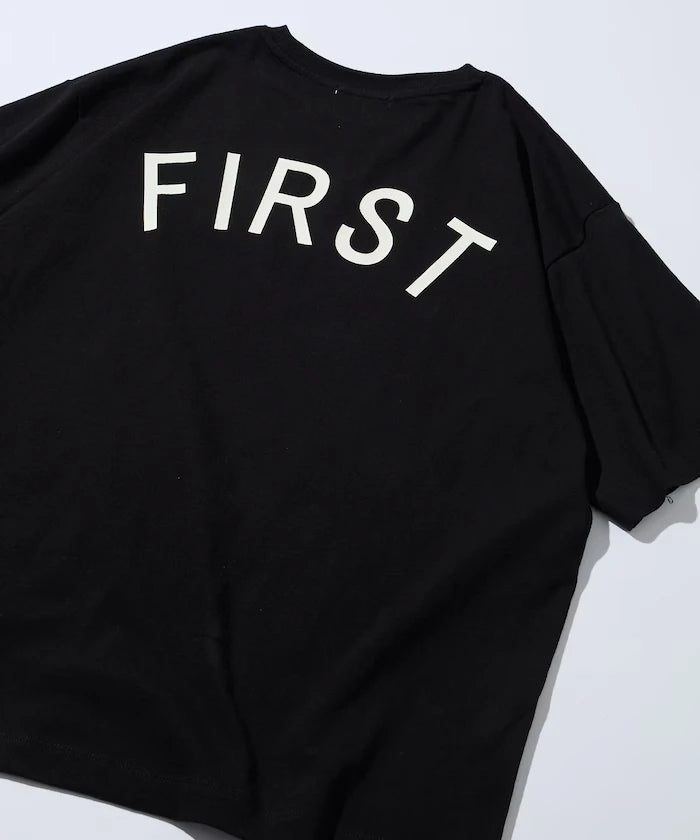 6 oz Front Logo Embroidered Crew Neck T-Shirt / Back Print T-Shirt PRINT ROUND FIRST