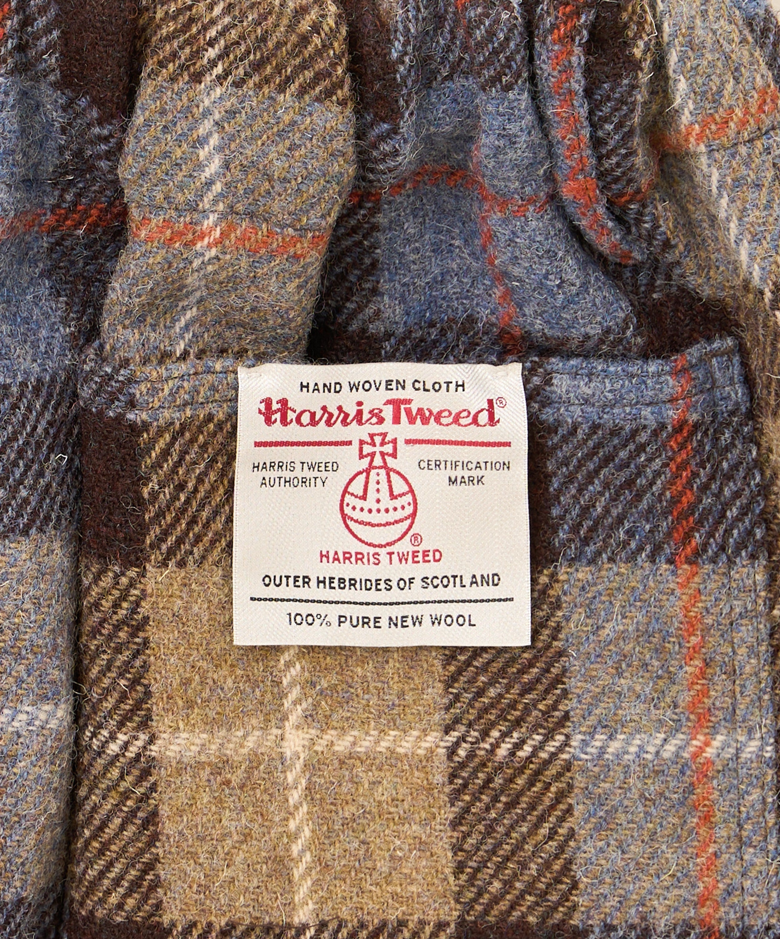 circular short plaid harris tweed