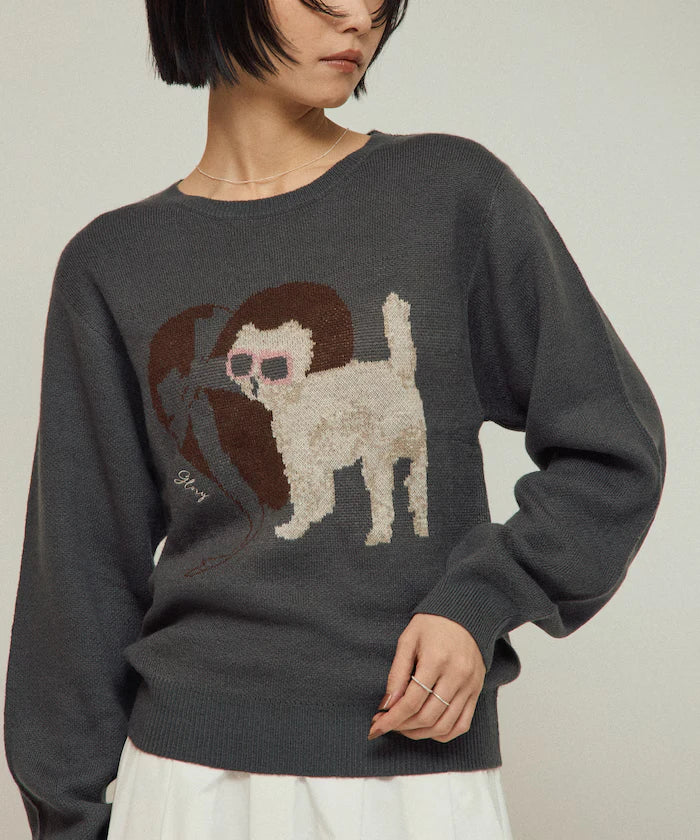 Sweat-like Animal Jacquard Knit