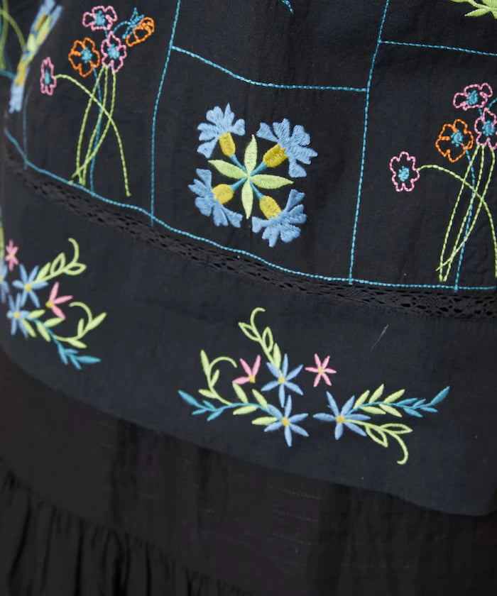 Patchwork Flower Embroidery Shirt