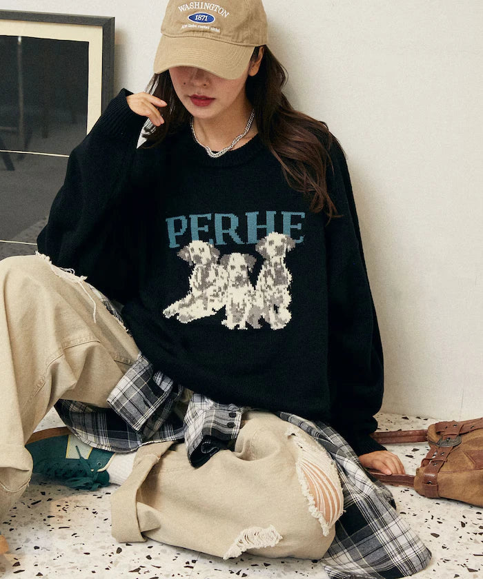 Dalmatian Dog Design Jacquard Knit Limited Edition