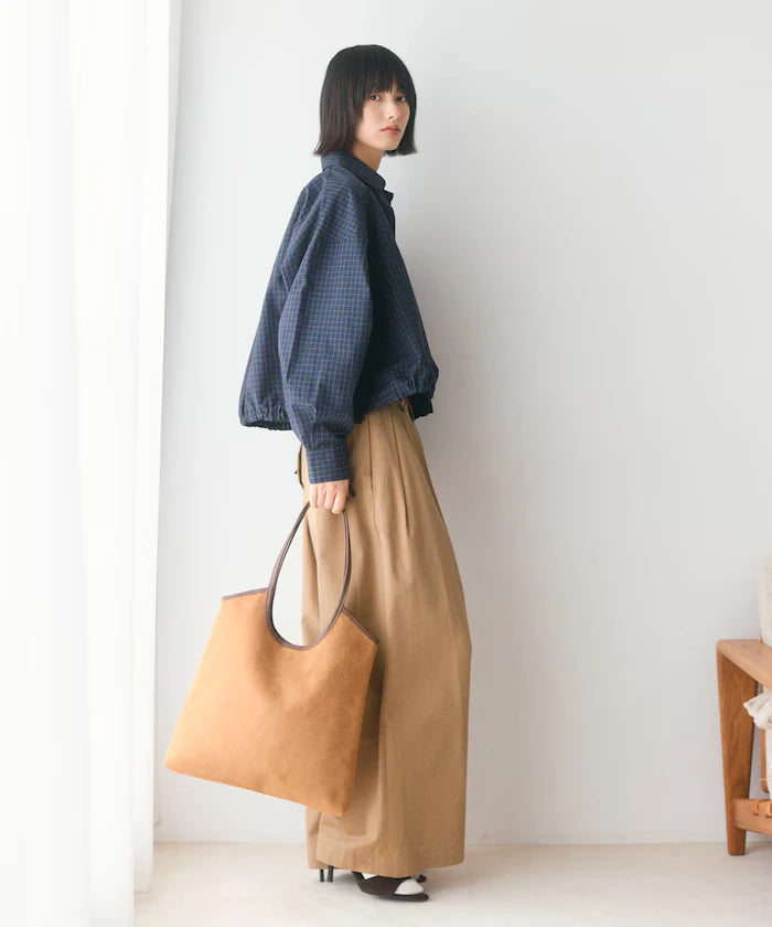 Hem Code Switch Short Length Long Sleeve Shirt