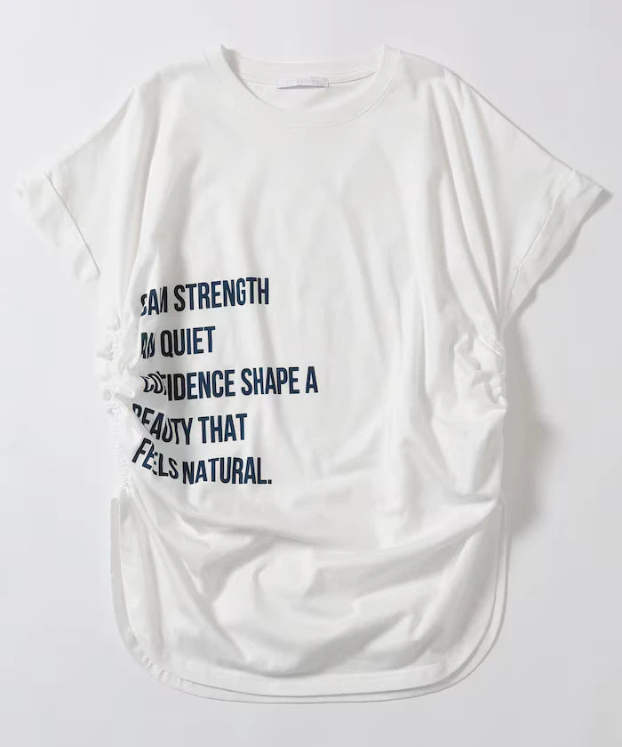 Organic Cotton Shirring Logo T-Shirt