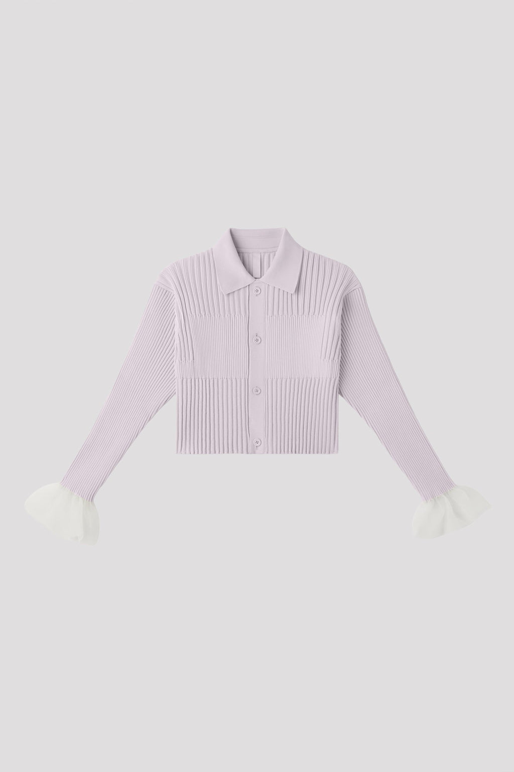 FLUTED LUCENT CROPPED SHIRT CARDIGAN