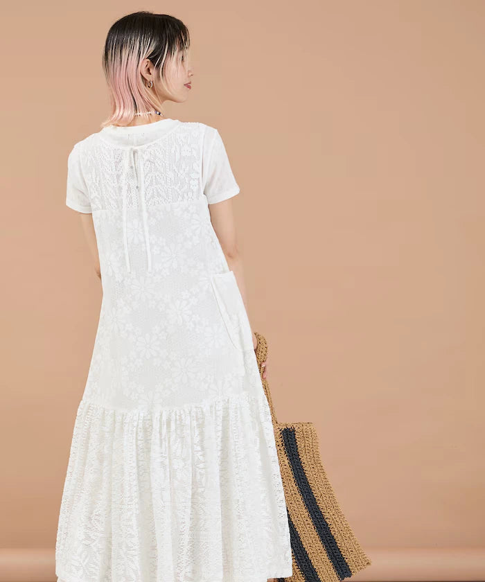 2WAY Lace Tiered Sleeveless Dress