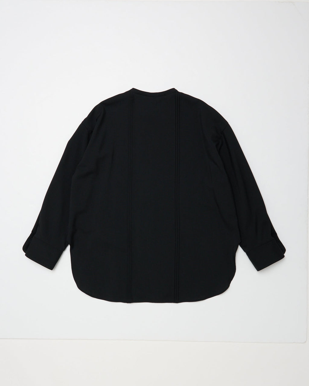 PIN TUCK STAND COLLAR BLOUSE