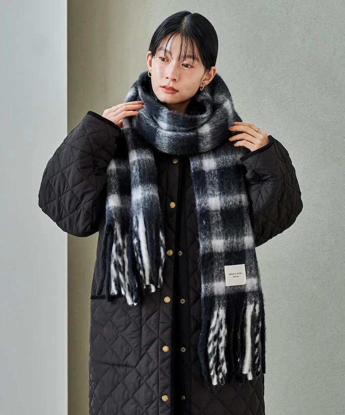 Cashmere Check Volume Scarf