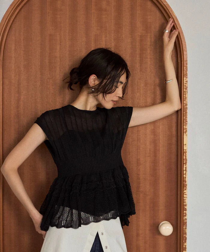 Japan Made Whole Garment Peplum Top