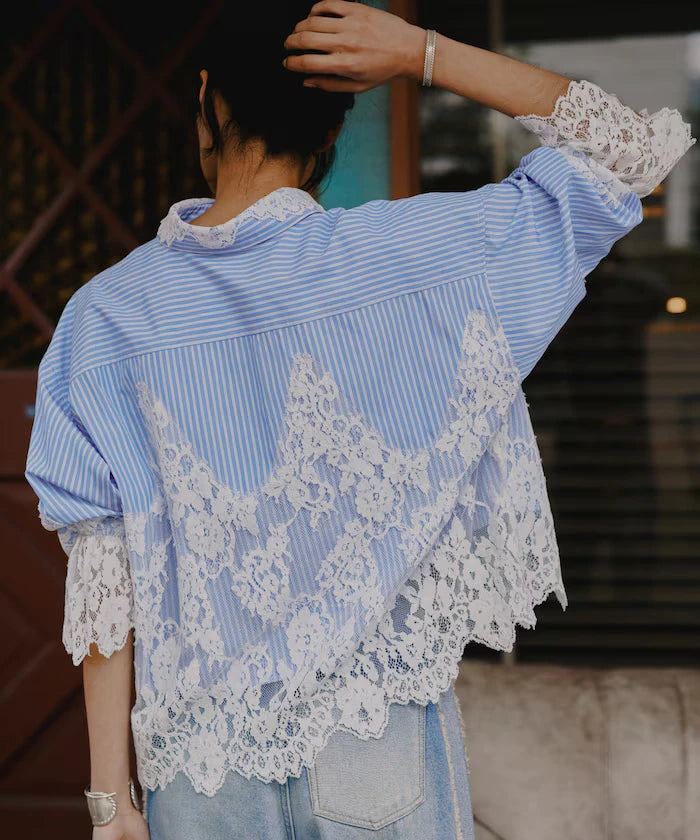 Lace Docking Stripe Shirt