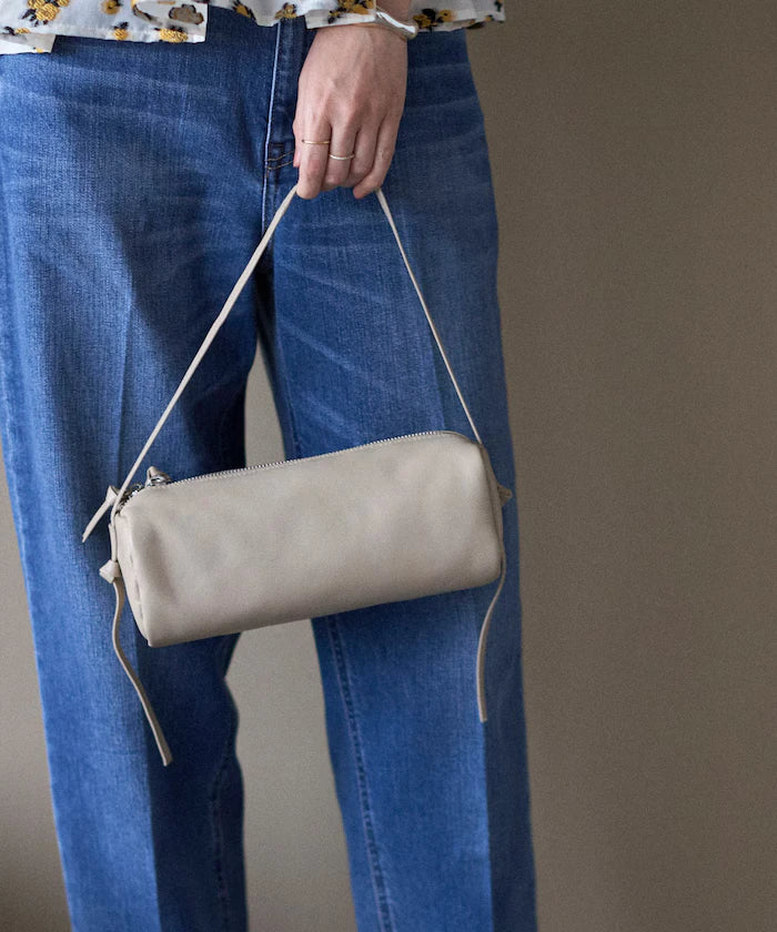 Leather Roll Boston Bag / Cowhide / Water-Repellent Leather