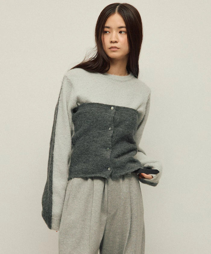 Alpaca Blend Bicolor Knit Vest