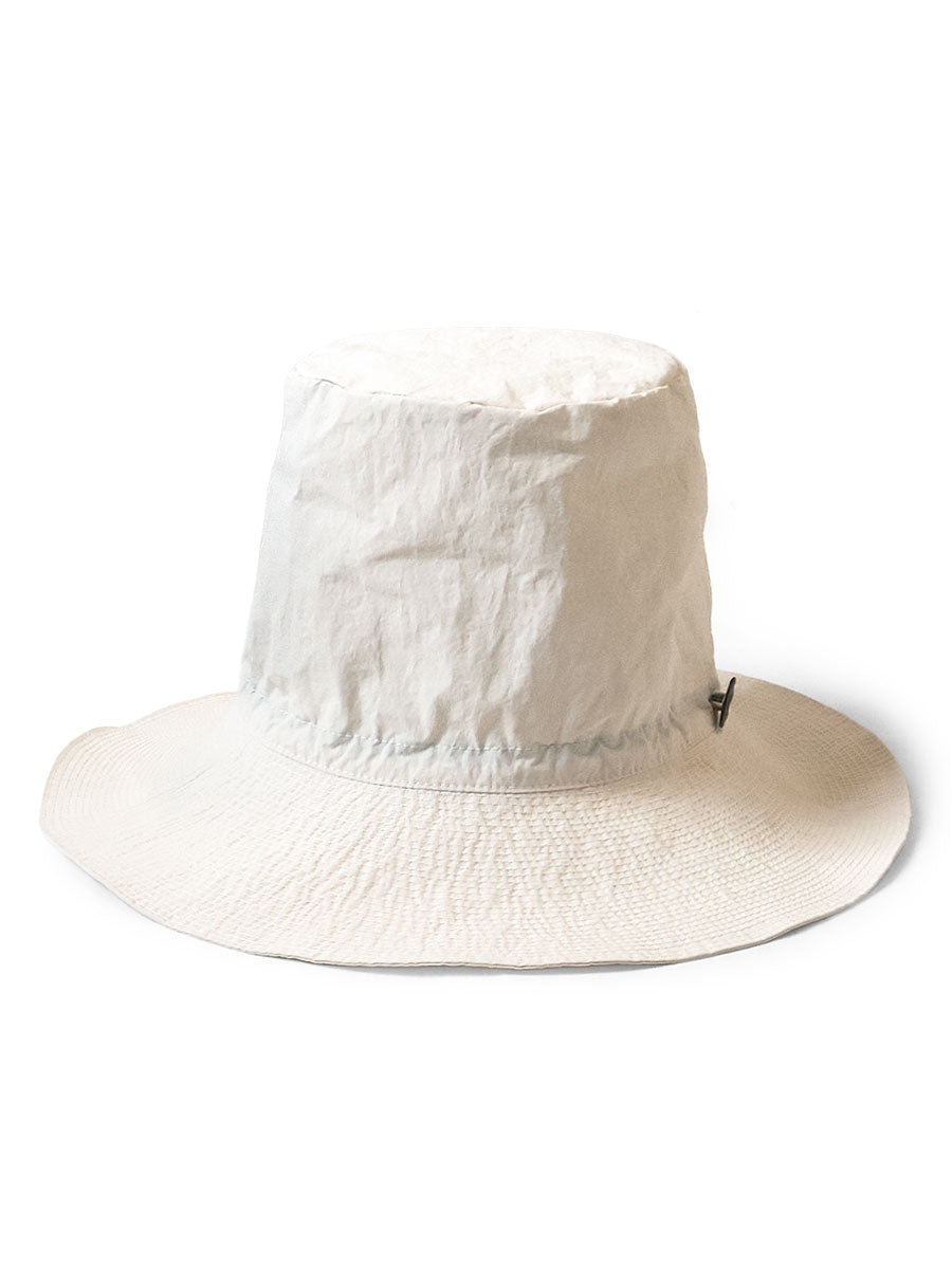Nylon KONBU processed Pork Pie CAMP-HAT (long brim)