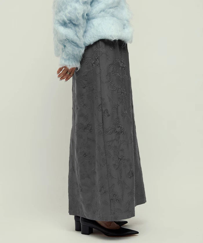 Flower Embroidery I-Line Easy Skirt