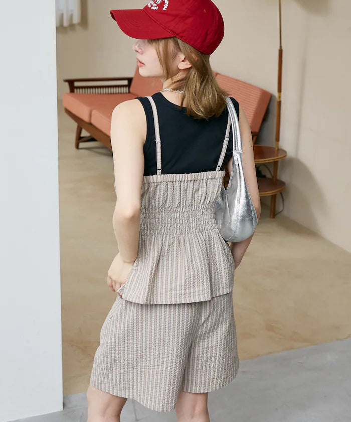 Shearling camisole x short pants set limited edition