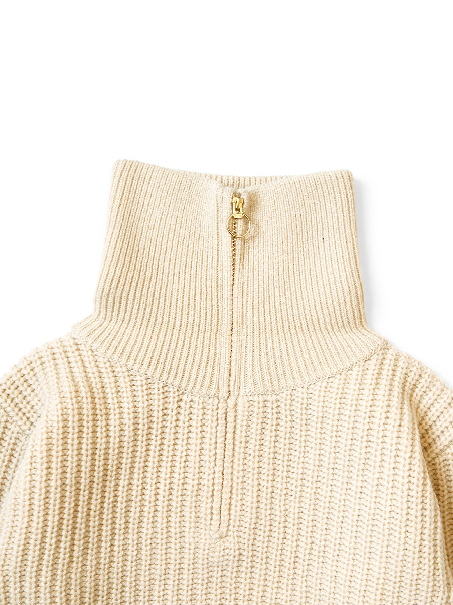 3G Wool Ribbed ZIP UP Pullover